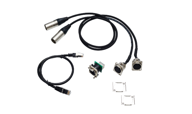 Adapter cable set for MA 2Port Node 2x cable DMX/XLR5 to DMX (length 0.5m), 1x cable RJ45, 1x built-in socket etherCON/RJ45 to RJ45